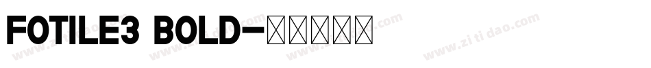 FOTILE3 Bold字体转换